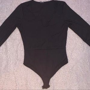 black top notch bodysuit